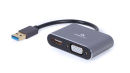 Adapter USB 3.0 męski do HDMI i VGA żeńskie Gembird Gembird