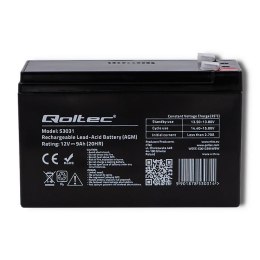 Akumulator żelowy AGM 12V 9Ah 135A (max) Qoltec Qoltec
