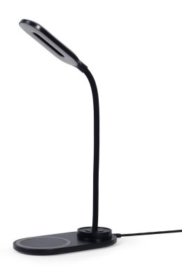 Lampka biurkowa LED z ładowarką bezprzewodową Gembird (czarna) Gembird