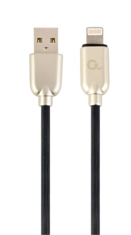 Kabel USB 2.0 (AM/8-pin lightning M) 2m oplot gumowy czarny Gembird Gembird