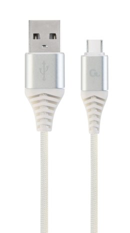 Kabel USB 2.0 - typ C (AM/CM) oplot tekstylny 2m biały Gembird Gembird