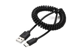 Kabel spiralny USB 2.0 - typ C (AM/CM) 1,8m (czarny) Gembird